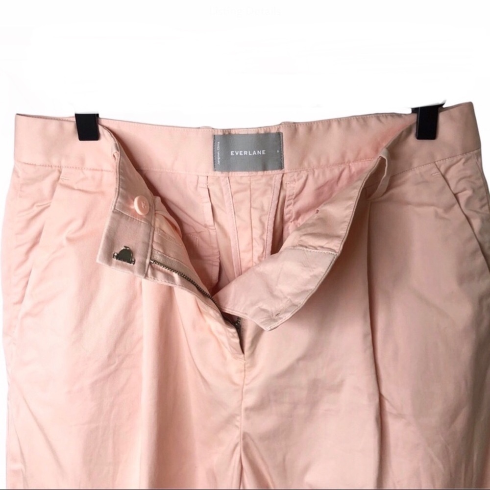 Everlane Slouchy Chino Pants Cropped Pleated Pink Size 6 Ankle Lengtb - Picture 9 of 11